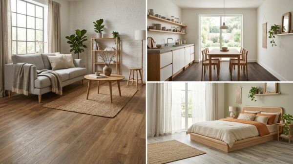 Mẫu sàn nhựa giả gỗ cho không gian