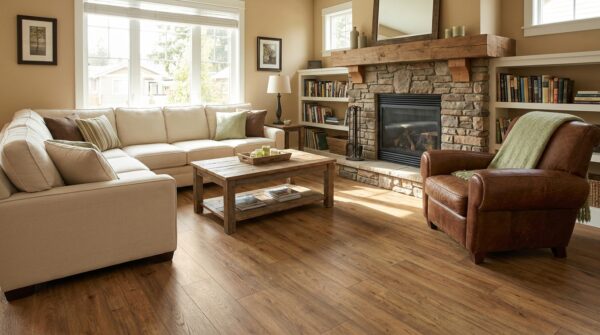 Sàn gỗ công nghiệp phòng khách