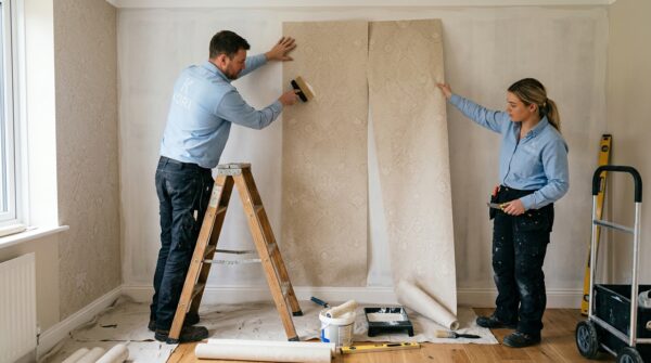 Hình ảnh thi công giấy dán tường