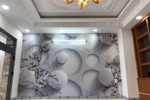 Hình ảnh mẫu giấy dán tường 3D cho phòng khách