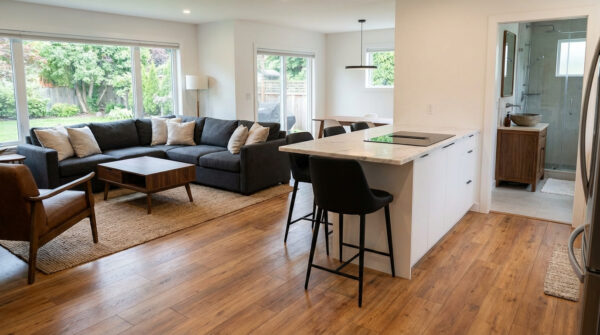 Hình ảnh không gian lát ván sàn gỗ