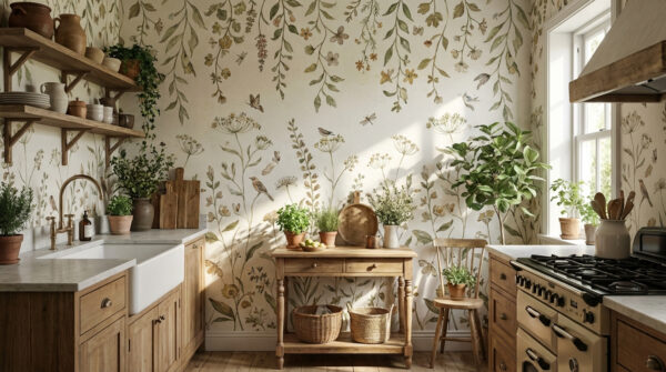 Các mẫu giấy dán tường phòng bếp