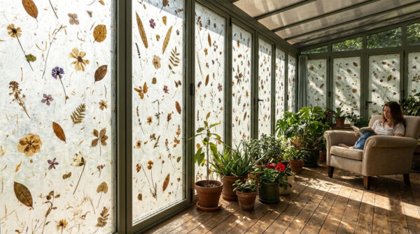 Mẫu giấy dán kính có họa tiết