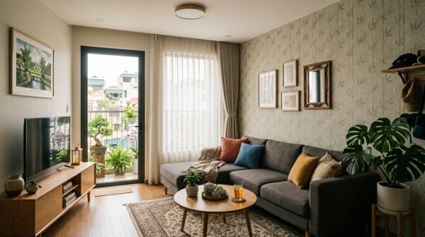 Hình ảnh giấy dán tường cho phòng khách