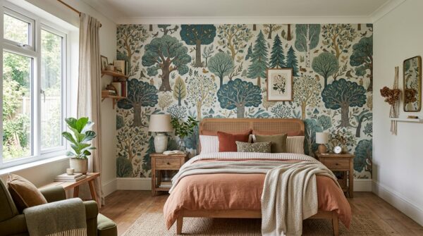 Mẫu giấy dán tường hình cây