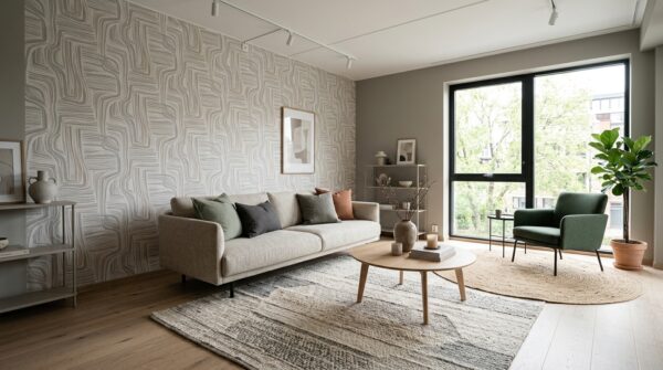 Mẫu giấy dán tường tại phòng khách