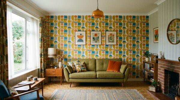 Mẫu giấy dán tường retro