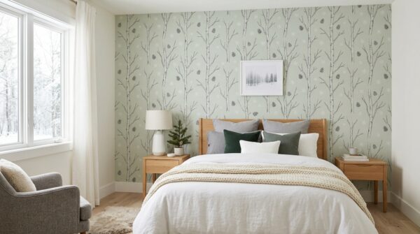 Hình ảnh giấy dán tường được trang trí trong phòng ngủ