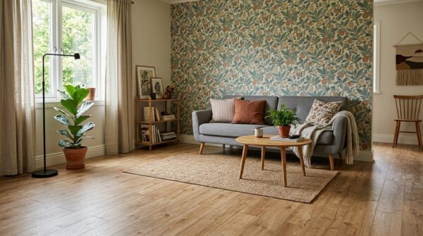 Hình ảnh giấy dán tường và sàn gỗ