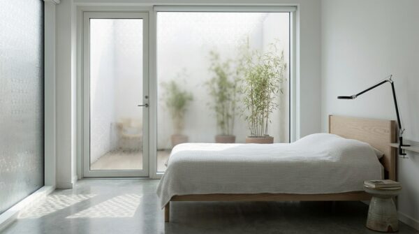 Mẫu giấy dán kính phòng ngủ