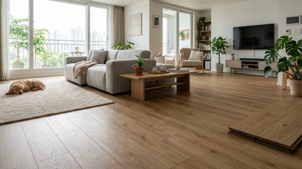 Hình ảnh sàn nhựa giả gỗ phòng khách