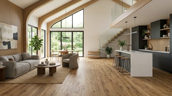 Mẫu sàn nhựa giả gỗ cho phòng khách