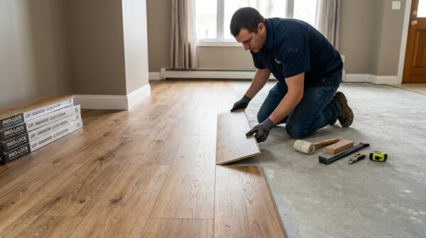 Hình ảnh lắp đặt sàn nhựa hèm khóa