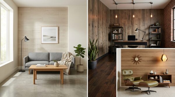 Hình ảnh ốp tường nhựa giả gỗ