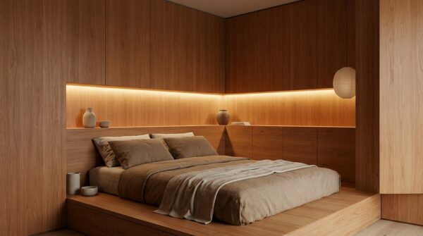 Hình ảnh phòng ngủ được ốp gỗ