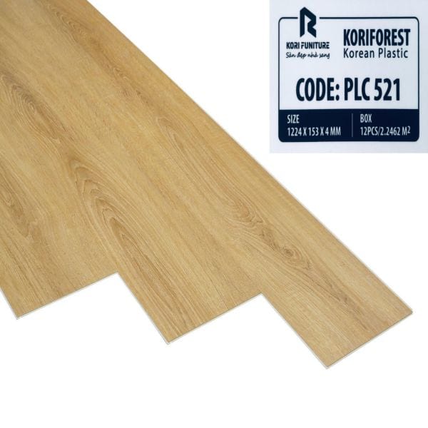 Sàn nhựa hèm khóa vân gỗ Koriforest PLC521