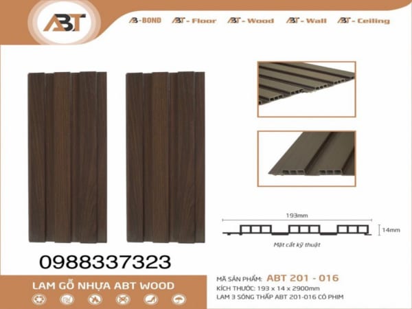 Lam gỗ nhựa ABT wood 201-016