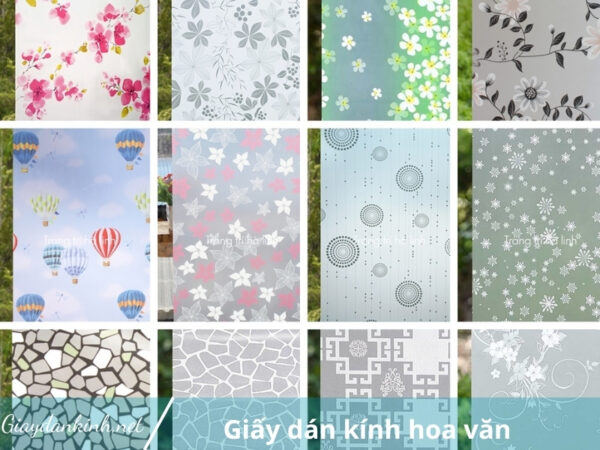 giấy dán kính hoa văn