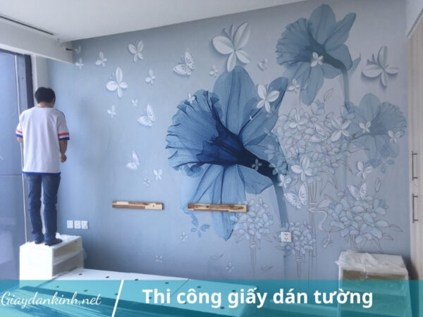 thi công giấy dán tường