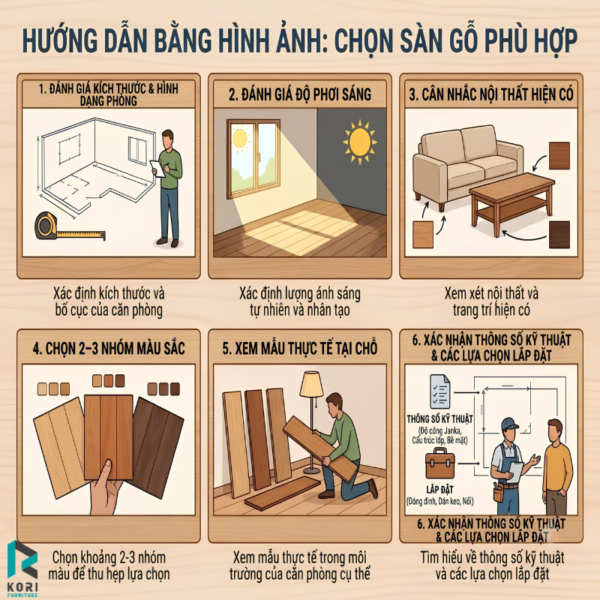 Cách chọn sàn gỗ cho phòng khách đơn giản