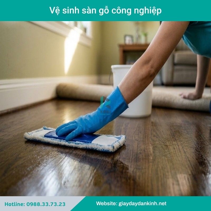 Làm sạch sàn gỗ 